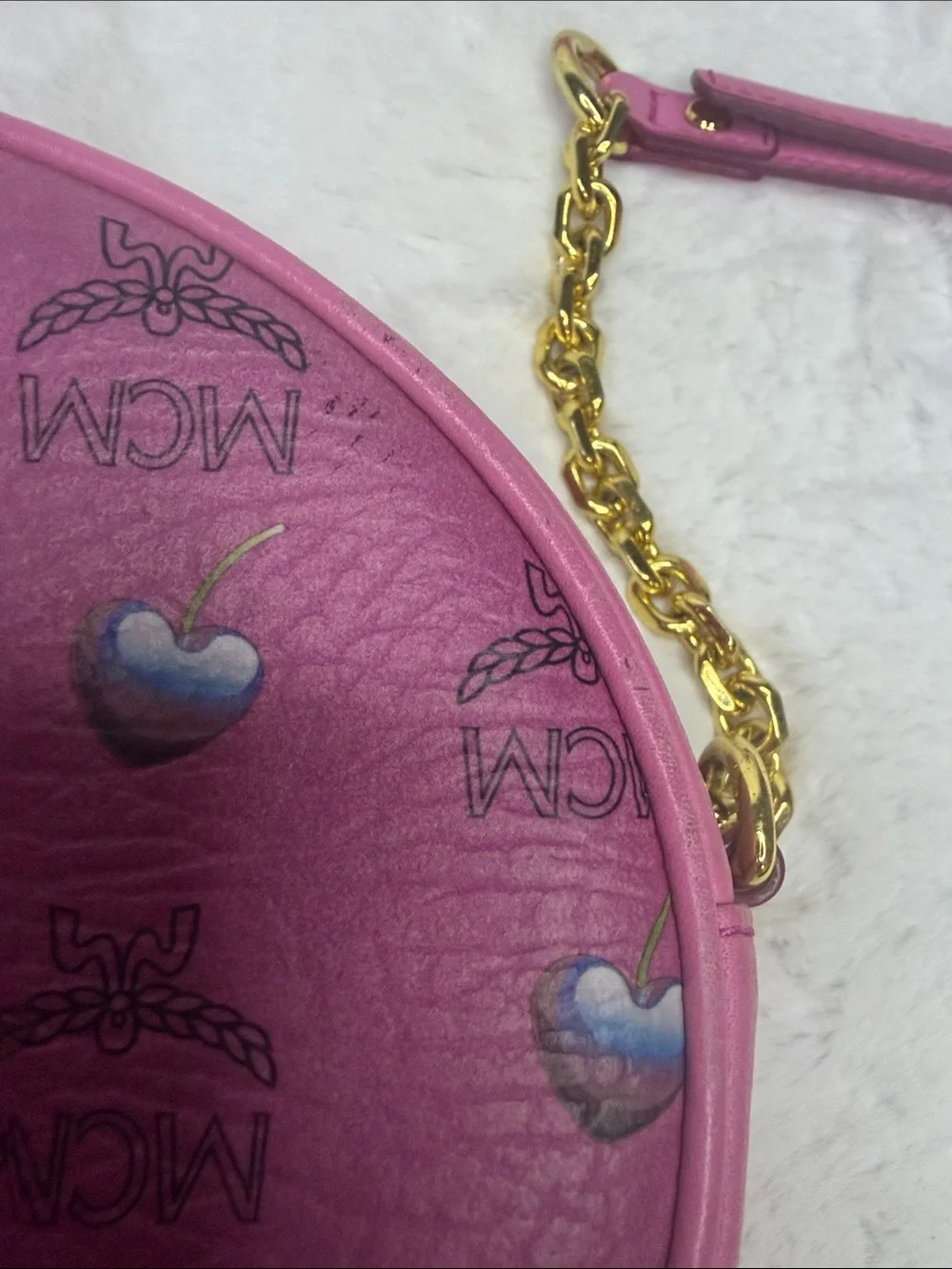 MCM Rare Sweet Pink Tambourine Crossbody Bag